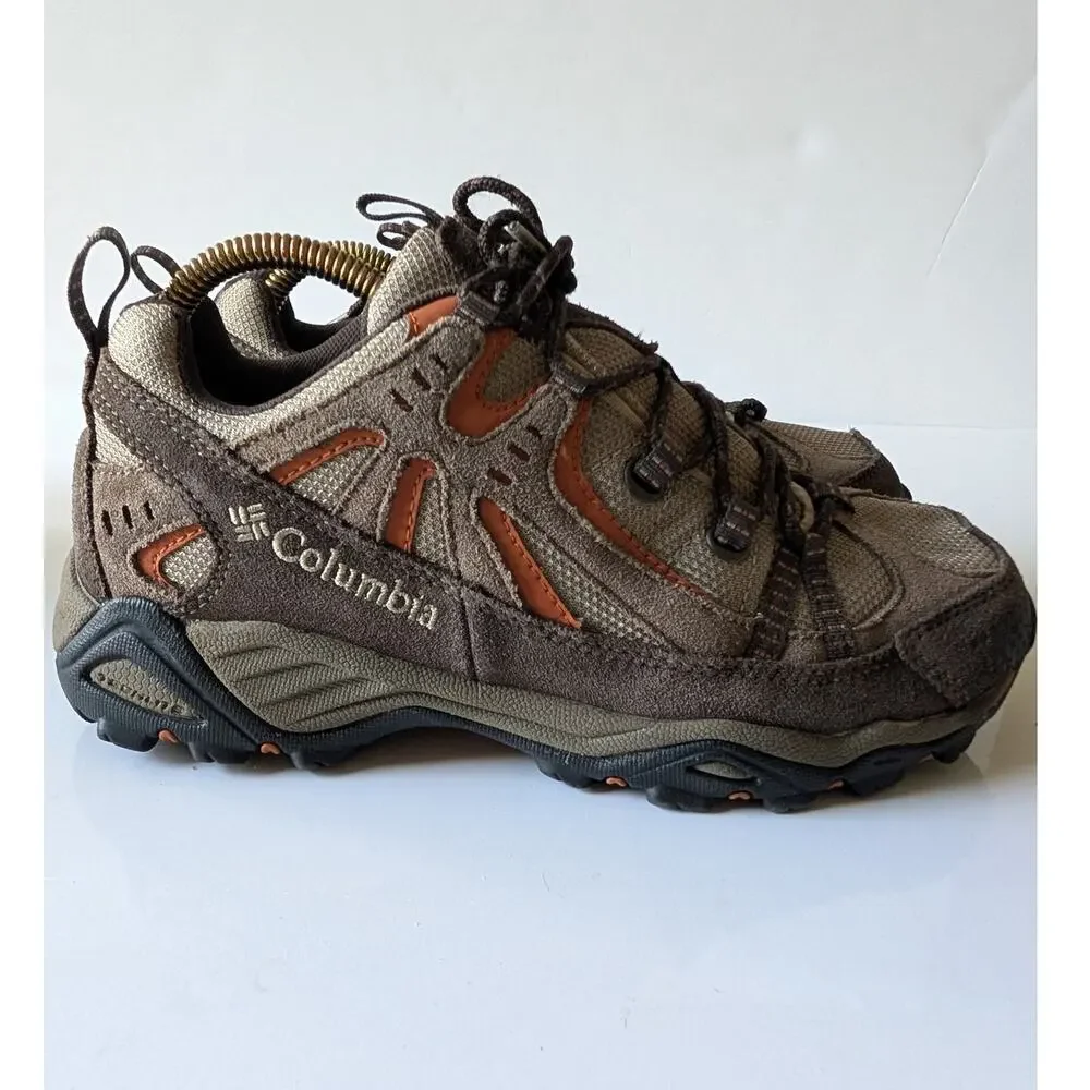 COLUMBIA Omni Grip Firelane Brown Orange Low Top Hiking Trail‎ Shoes Men's 7
